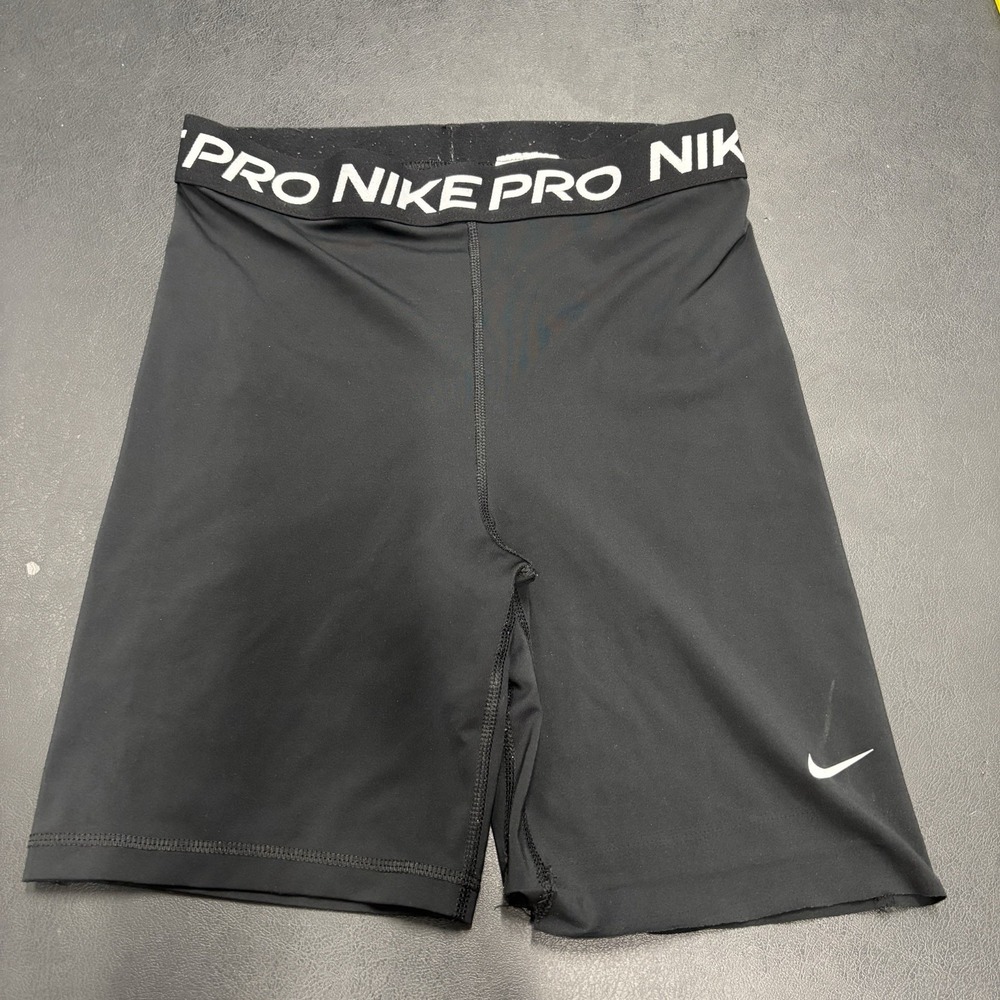 Nike Pro Dri-Fit Women's Biker Shorts Black Sz Medium High Rise‎ Athletic Gym